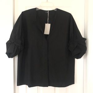 NWT COS Black Button Blouse